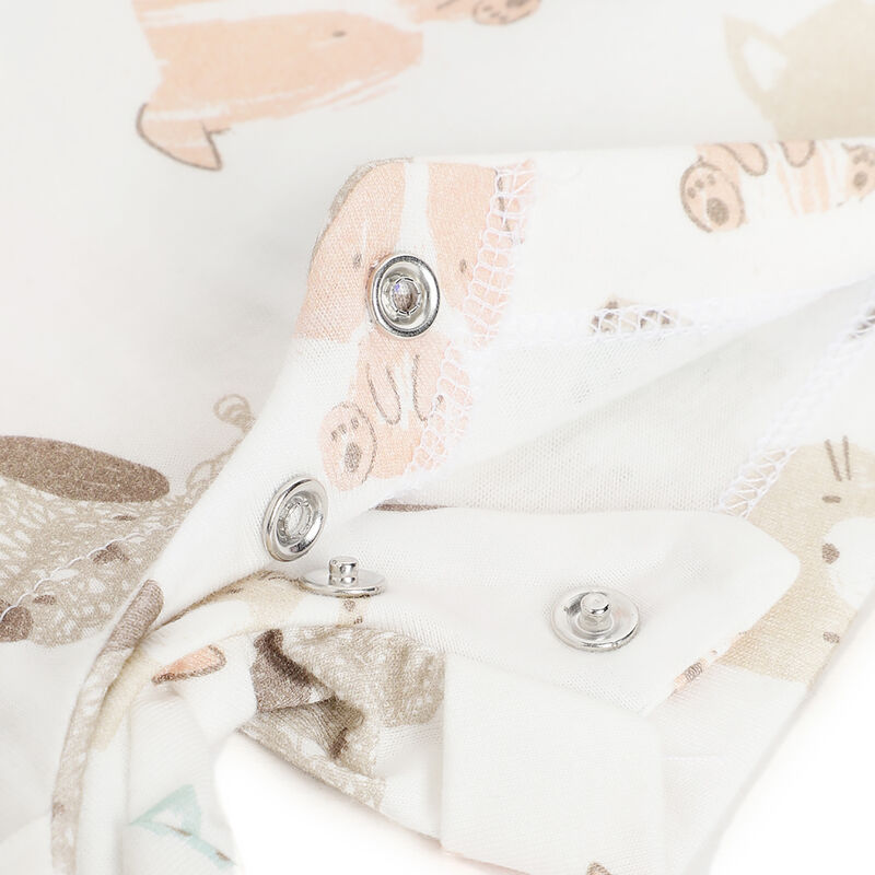 Infants Natural Printed Short Sleeve Rompers image number 4